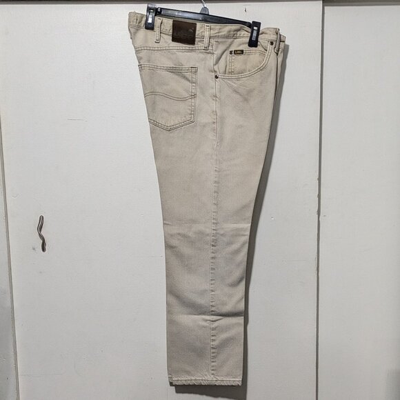 LEE Men’s Beige Cream Regular Fit  Jeans 36 X 29 - Picture 1 of 3